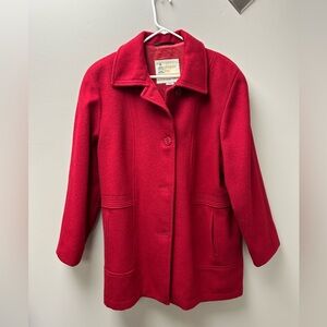 London Fog Red Wool-Blend‎ Coat
